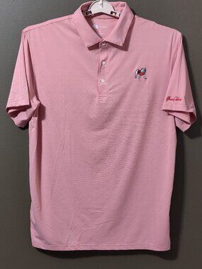 Onward Reserve Performance Golf Polo UGA Bulldog Red & White Stripe XL
